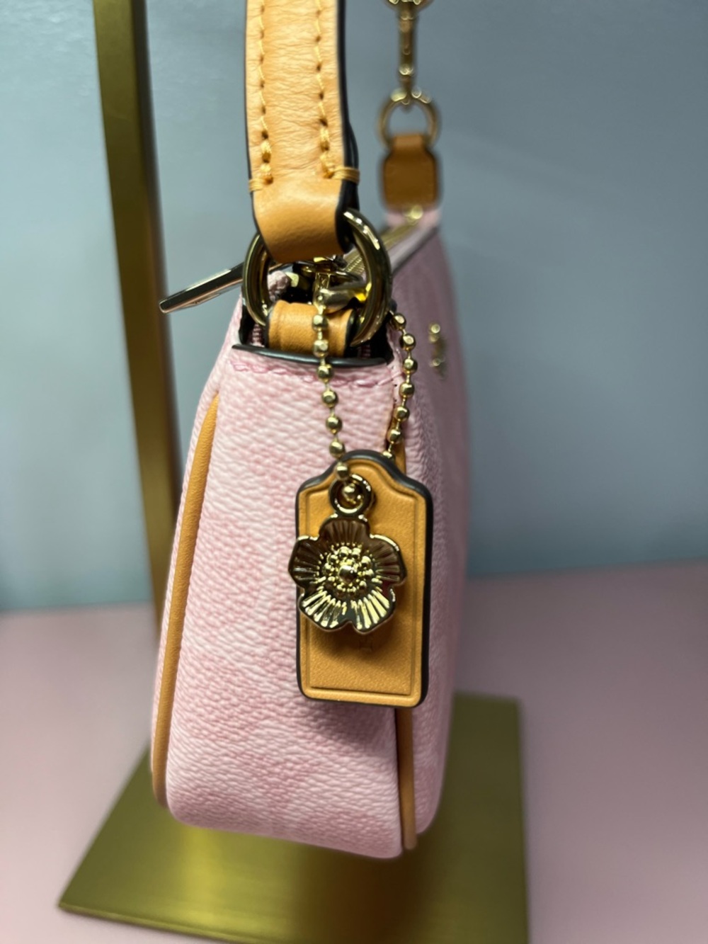 NWT Coach Nolita 19 In Signature Canvas with Charm
Gold/Powder Pink CDW31π©· - Picture 2 of 9